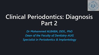 Clinical Periodontics diagnosis Part 2 [upl. by Malcah]