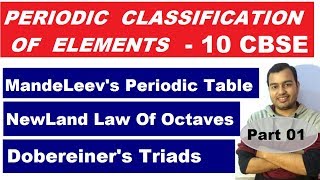 Periodic Classification Of Elements  10 CBSE CHEMISTRY  Mandeleevs Periodic Table  Early Ideas [upl. by Anetsirhc]