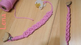 𝗠𝗮𝗰𝗿𝗮𝗺𝗲 with 𝗟𝗲𝗻𝗮👶🏻 Makramee Schnullerkette selber machen 👶🏻 Macrame Pacifier Chain DIY Dummy Holder [upl. by Marga]