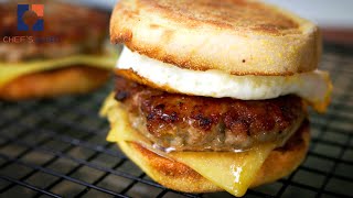 Easy McDonalds Sausage Egg McMuffin Recipe [upl. by Marciano]