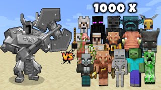 FERROUS WROUGHTNAUT vs All Mob in Minecraft x1000  FERROUS WROUGHTNAUT 1000 Mobs [upl. by Lasley]