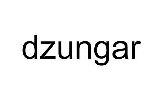 How to Pronounce dzungar [upl. by Ciardap]