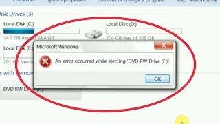 How To Fix An Error Occurred While Ejecting DVD RW Drive F Problem In Pc [upl. by Hpsoj]