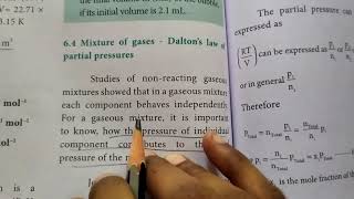 Dalton law of partial pressure11th chemistrygaseous statein தமிழ் 🙂 [upl. by Dewees]