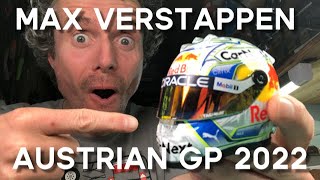 MAX VERSTAPPEN MINI HELMET REVIEW UNBOXING Austrian GP 2022 14 scale by Schubert [upl. by Selym137]