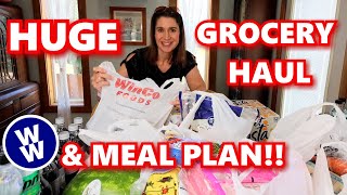 HUGE One Week Grocery Haul🛒 PLUS FAMILY FRIENDLY WW Meal Plan Menu Weight Watchers Points Included [upl. by Anilem822]