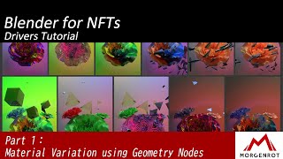 Blender for NFTs  Part 1  Material Variation using Geometry Nodes and Drivers [upl. by Penrose]