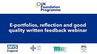 Education and support webinar Eportfolios reflection and good quality written feedback [upl. by Hsital]