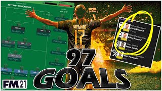 😱 He scored 97 GOALS in ONE SEASON 😱 ULTRA ATTACKING STRIKERLESS  FM21 TACTICS  TOOKAJOBS  214 [upl. by Mccartan]