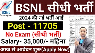 BSNL 11700 Posts outBSNL Recruitment 2024 BSNL VacancyGovt Jobs Sep 2024  Sarkari Today News [upl. by Atnod]