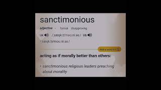 whats the meaning of sanctimonious in English [upl. by Tserof559]