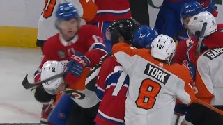 Montreal Canadiens vs Philadelphia Flyers End Of Period Scrum [upl. by O'Doneven]