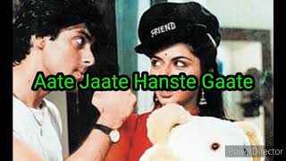 Aate Jaate Hanste Gaate karaoke with female voice [upl. by Edahs]