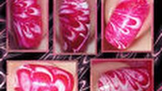 Nail Art water marble girly [upl. by Scottie]