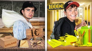 Fournitures Scolaires à 1€ vs 1000€ [upl. by Sato]