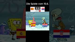 EM 2024  Die Spiele vom 156 memes fussball spongebob euro2024 schweiz spanien kroatien [upl. by Macilroy]