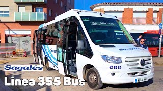 Línea 355 Bus Sagalés  España  Viaje completo [upl. by Neerual]