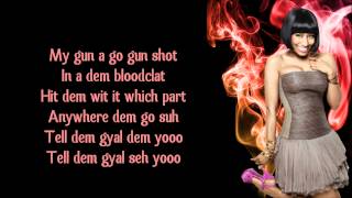 Nicki Minaj  Gun Shot ft Beenie Man Lyrics Video [upl. by Kurman]