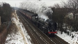 70013 Oliver Cromwell amp 45699 Galatea at Bolton Upon Dearne 3rd March 2018 [upl. by Jobyna831]