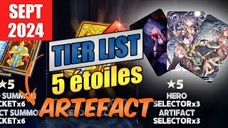 Tier list TICKET Artefacts 5 étoiles  anniversaire 6 ans  Septembre 2024 [upl. by Ahsenac]