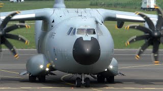 AIRPOWER 24  German Air Force Airbus A400M 5438 landing at Zeltweg Air Base [upl. by Snapp]