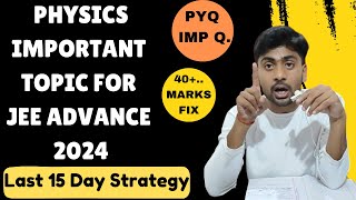 PHYSICS IMPORTANT CHAPTER amp TOPIC FOR JEE ADVANCED 2024 [upl. by Fleta]