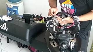 Stringing Badminton Racquet Adidas Adipower Tour [upl. by Novj]