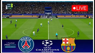 PSG vs Barcelona LIVE  UEFA Champions League 2324  Match LIVE Now PES21 [upl. by Feeney]