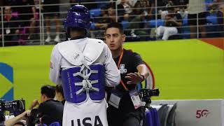 Hikmatullah Zain AFG vs Harris Khalfani USA Quarterfinals 68kg 2023 Chuncheon Taekwondo Korea open [upl. by Eyks]