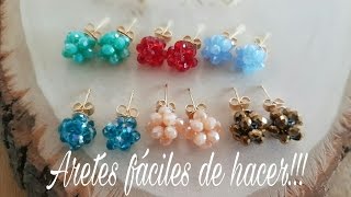 ARETES DE BOLITA CON CRISTALES Con Cecy Love Bisuteria [upl. by Assirok]