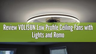 Review VOLISUN Low Profile Ceiling Fans with Lights and Remote 197in Flush Mount Ceiling Fans with [upl. by Furey]