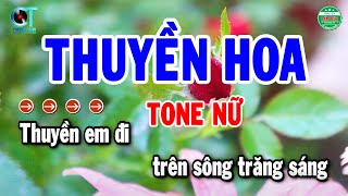 Karaoke Thuyền Hoa Tone Nữ Nhạc Sống Cha Cha Hay Nhất 2024  Cẩm Tiên Organ [upl. by Hallutama]