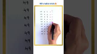 Table trick of 49🔥tables tabletrick mathstricksshortvideo [upl. by Aicenek]