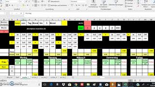 Excel Dienstplan Kita Dienstplan Vorbereitungszeit [upl. by Geordie4]