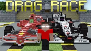 Monster School Drag Race with F1 Cars  Minecraft Animation  Ferrari [upl. by Ause127]