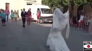 Italian bride dancing on bollywood song Chunari Chunari [upl. by Nylisoj]