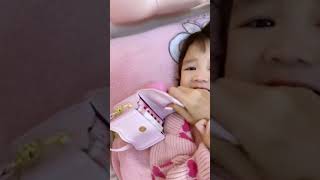 Mom caught trying to steal money from sleeping daughter cutebaby cute fatherlove funnydaughter [upl. by Ailongam]