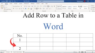 How to Add Row to a Table in Word  Add Rows Above and Below to a Table in MS Word [upl. by Ytoc]