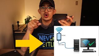 Using your phone as WiFi AdapterDongle sharing internet to your desktop PC [upl. by Neelrihs]