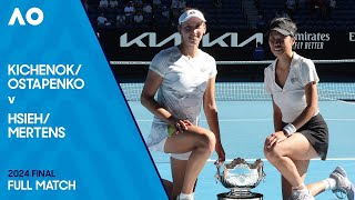 KichenokOstapenko v HsiehMertens Full Match  Australian Open 2024 Final [upl. by Tjaden]