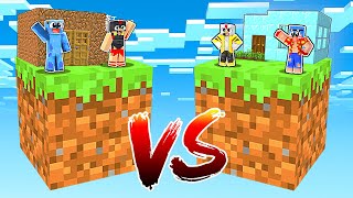 CASA EN UN BLOQUE NOOB VS CASA EN UN BLOQUE PRO 🏚😂 LOS COMPAS EN MINECRAFT [upl. by Ynetruoc]