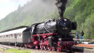 BR 01 202 Ausfahrt PS  Dampf auf der Biebermühle 01062014 Pirmasens Nord [upl. by Ledarf]