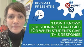 I Dont Know Questioning Strategies For When Students Give This Response  Kirsty Gillingham [upl. by Petromilli]