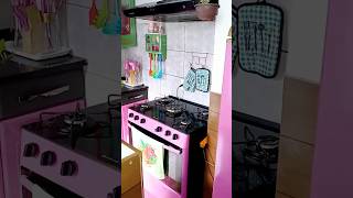 Resultado da minha cozinha pintada de rosa 🙏💖 pintura transformação cozinha ideias vlog [upl. by Aicenad]