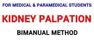 KIDNEY PALPATION  CLINICAL LAB  PHYSIOLOGY [upl. by Rodl]