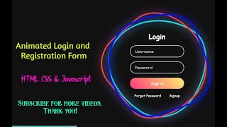 Animated Login Form using HTML and CSS  Login Page using HTML CSS [upl. by Atnuhs610]