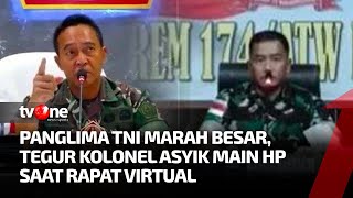 Detikdetik Panglima TNI Andika Perkasa Marah Tegur Anggota Main HP  Kabar Petang tvOne [upl. by Ariek]