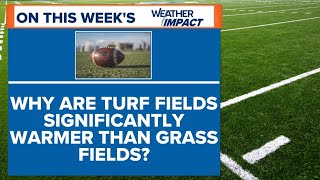 Why are turf fields significantly warmer than grass fields  WTOL 11 Weather Impact [upl. by Ecneps]