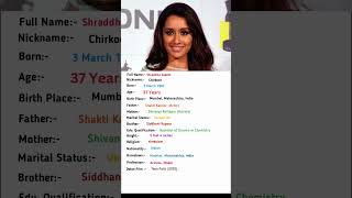 Shraddha Kapoor Biography shraddhakapoor biography viral [upl. by Nazario]