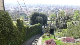 The Bergamo Funicular to the Upper Town Citta Alta [upl. by Cornwell]